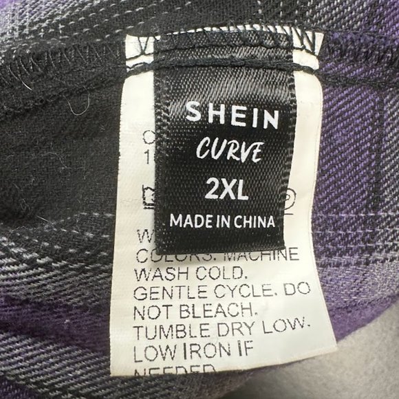 Shein Hooded Purple "Flannel" Button up - 2XL - Picture 5 of 5